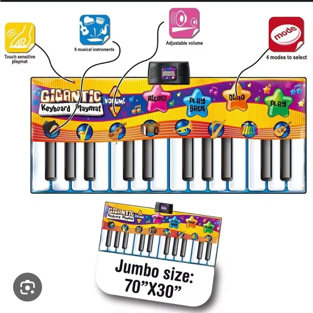 Gigantic Piano Play Mat, Colorful Musical Keyboard Playmat for Kids